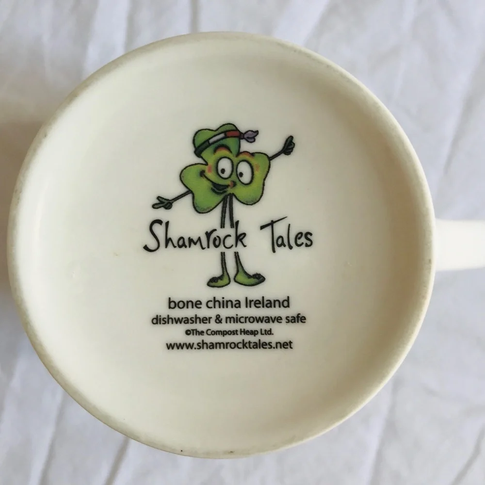 IRISH SHAMROCK TALES Mug Bone China Slainte! Coffee Tea Ireland